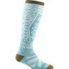 Accessories * | Darn Tough Women'S Traverse Over-The-Calf Lightweight Ski & Snowboard Sock Exclusive Aqua