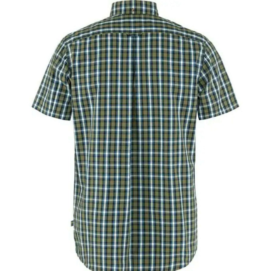 Men * | Fjallraven Men'S Ovik Short Sleeved Shirt Special Offers Green-Alpine Blue