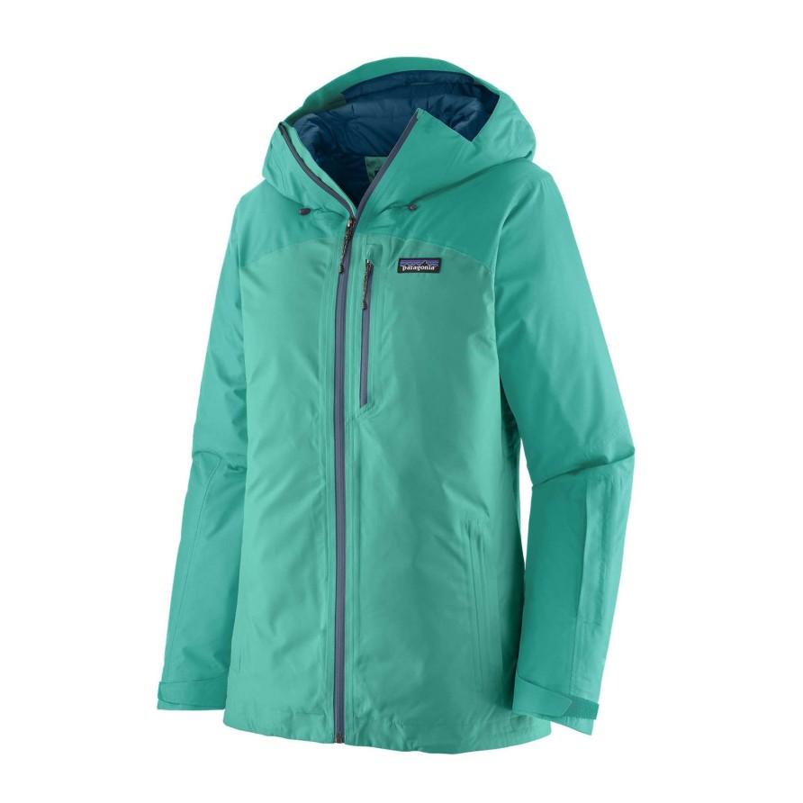 Women * | Patagonia Women'S Insulated Powder Town Jacket Cut Price Fresh Teal