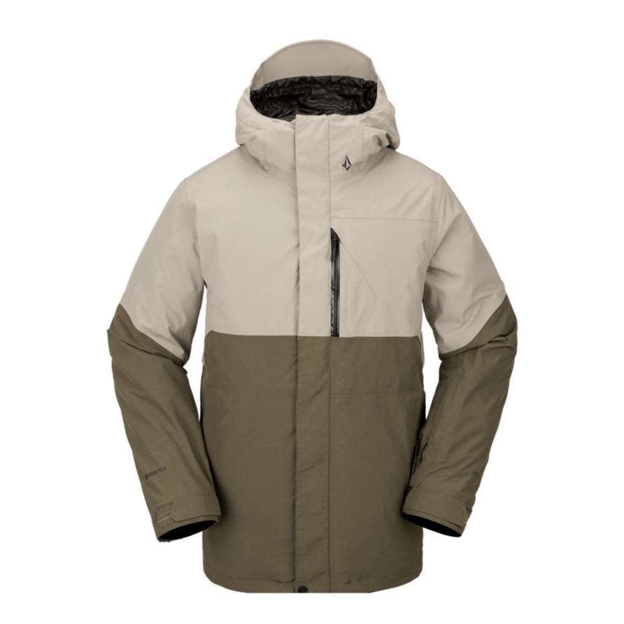 Men * | Volcom L Gore-Tex Men'S Insulated Jacket Top Selling Dark Khaki