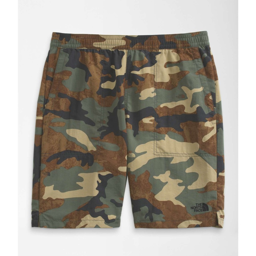 Men * | The North Face Men'S Print Pull On Adventure Shorts Online Sales Kelp Tan Tnf Camo Print