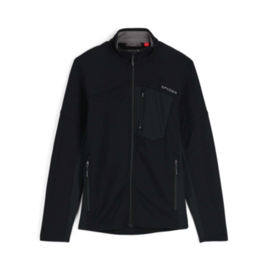 Men * | Spyder Men'S Bandit Full Zip Fleece Jacket Best Sale Black