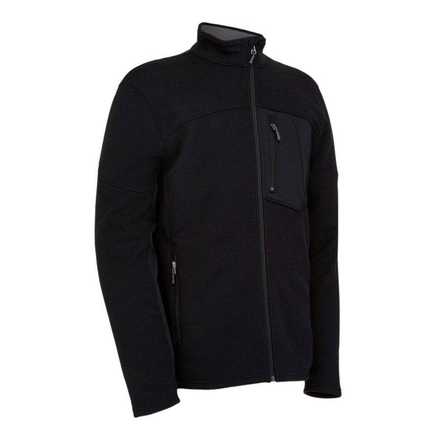 Men * | Spyder Men'S Bandit Full Zip Fleece Jacket Best Sale Black