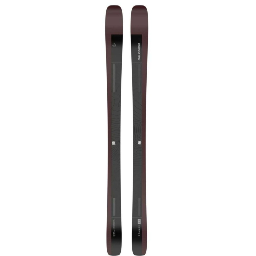 Snow * | Salomon Stance 90 Men'S Skis 2023 Crazy Deals Black / Burgandy Metallic