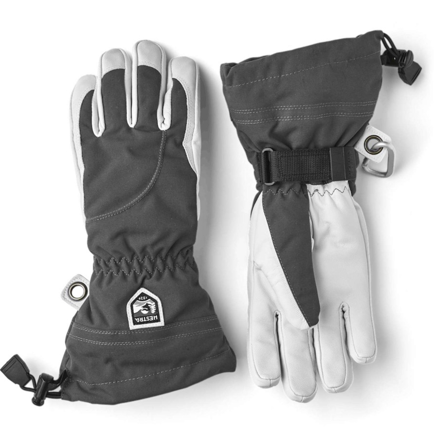 Accessories * | Hestra Women'S Heli Ski 5-Finger Gloves Top Sell Grey/Off White