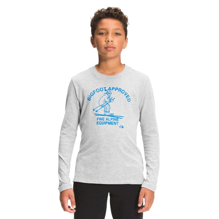 Kids * | The North Face Boys' Long Sleeve Graphic Tee Outlet Sale Tnf Light Grey Heather