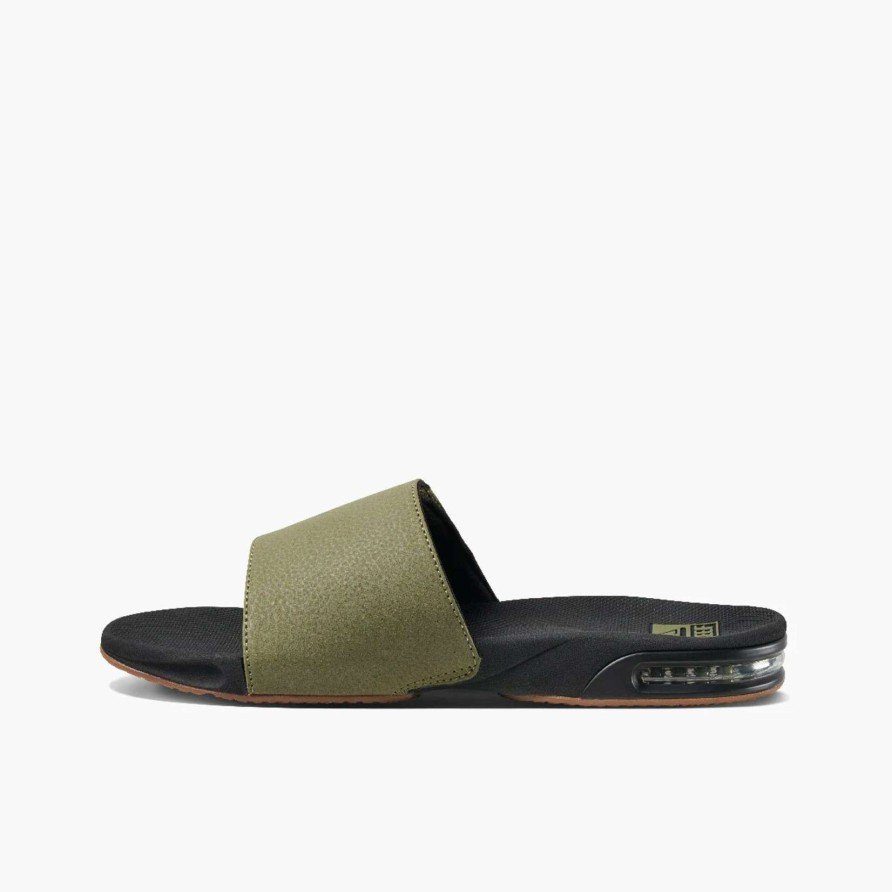 Men * | Reef Men'S Fanning Slide Sandal Cheap Online Olive/Gum