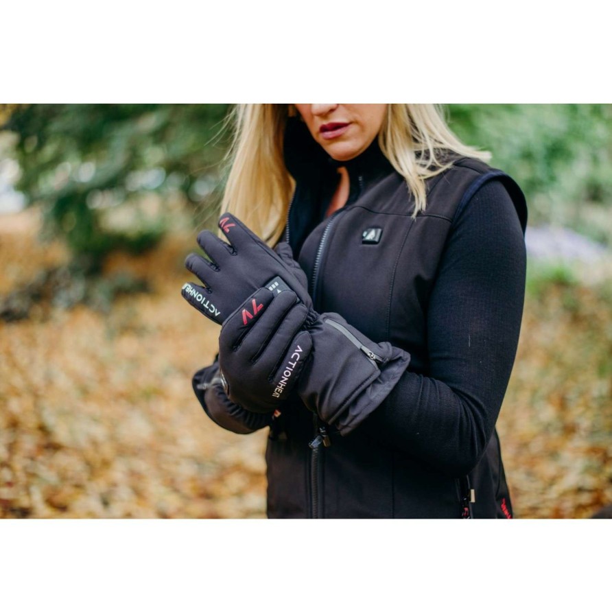 Accessories * | Actionheat 7V Women'S Everyday Heated Gloves Online Sales Black