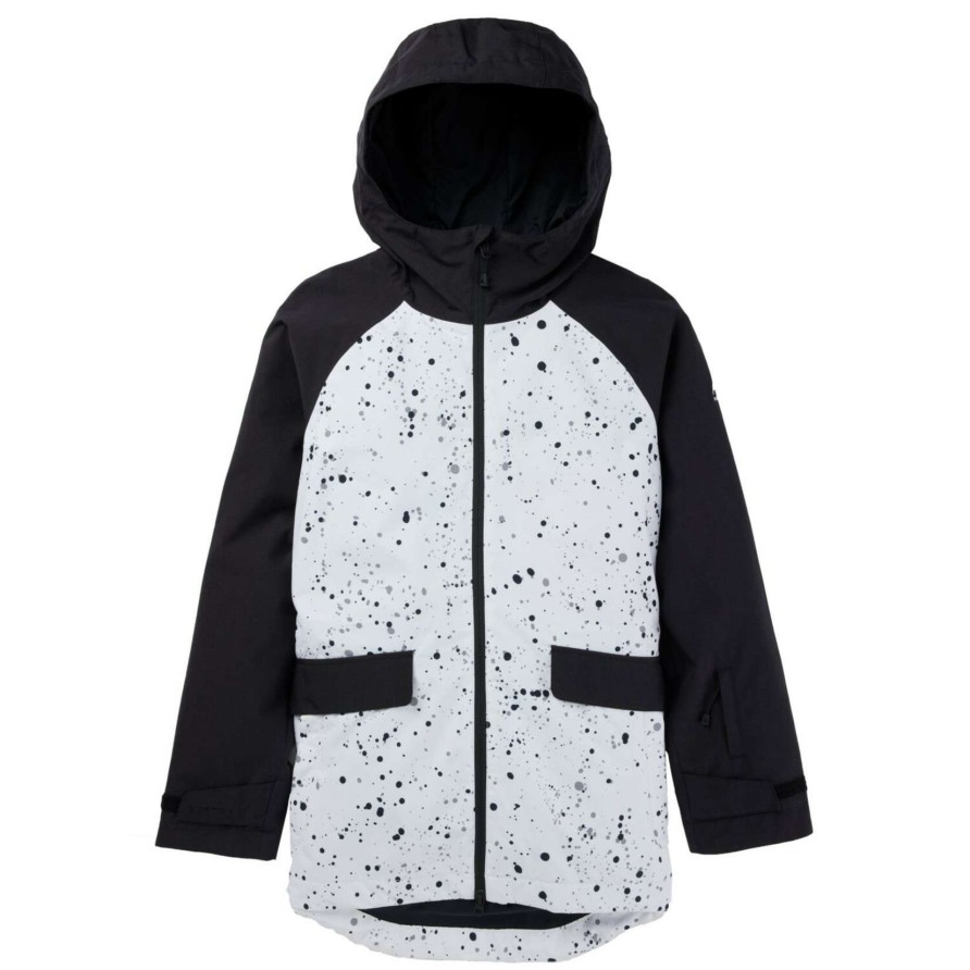 Women * | Burton Women'S Lalik 2L Jacket Quick Delivery Stout White Spatter / True Black