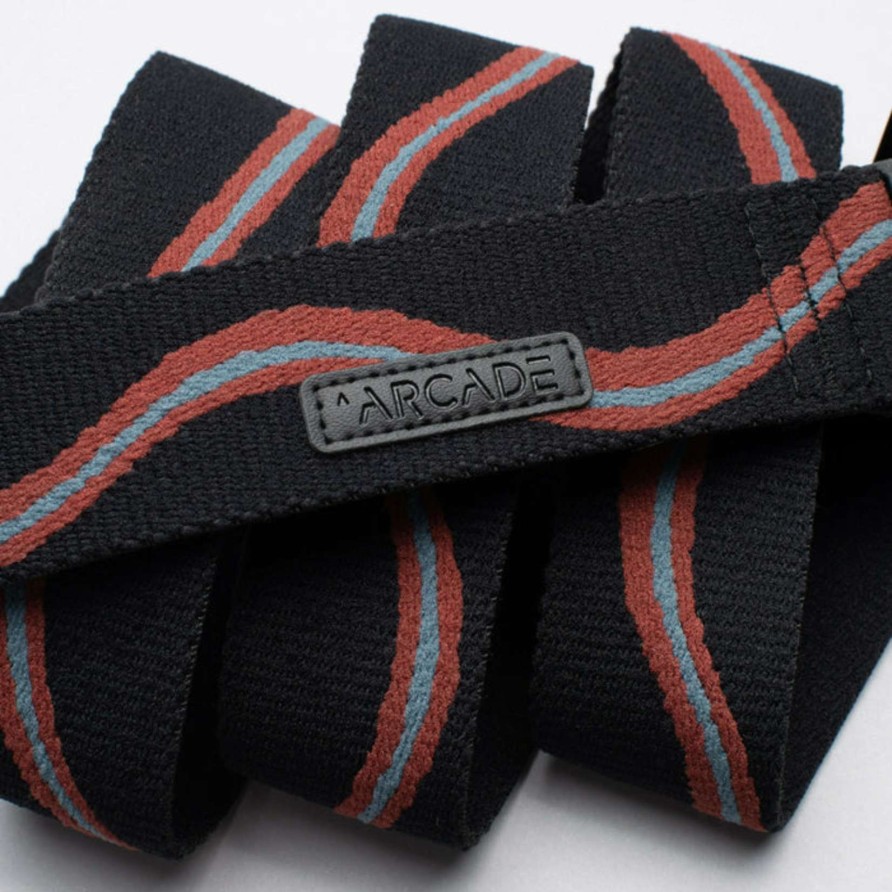 Accessories * | Arcade Wave Slim Adventure Belt Unique Black/Vermillion