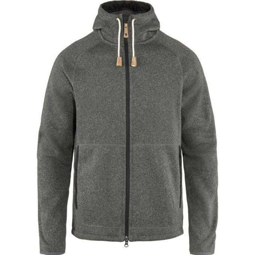 Men * | Fjallraven Men'S Ovik Fleece Hoodie Quick Delivery Dark Grey